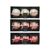 Decoris Glass Bauble Box of 3 Pieces 8cm - 3 Assorted